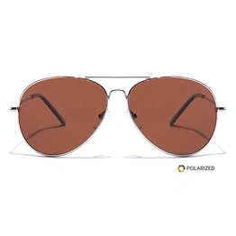 ELITE by Coolwinks S15B5621 Brown Polarized Pilot Sunglasses for Men and Women