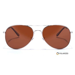 ELITE by Coolwinks S15B5628 Brown Polarized Pilot Sunglasses for Men and Women