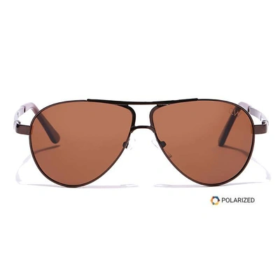 Elite by Coolwinks S15B6491 Brown Polarized Pilot Sunglasses for Men and Women