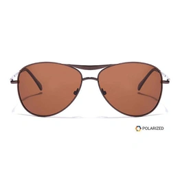 Elite by Coolwinks S15B6496 Brown Polarized Pilot Sunglasses for Men and Women