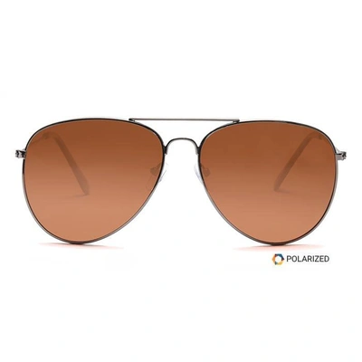 ELITE by Coolwinks S15C5544 Brown Polarized Pilot Sunglasses for Men and Women