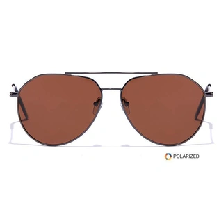 ELITE by Coolwinks S15C5572 Brown Polarized Pilot Sunglasses for Men and Women