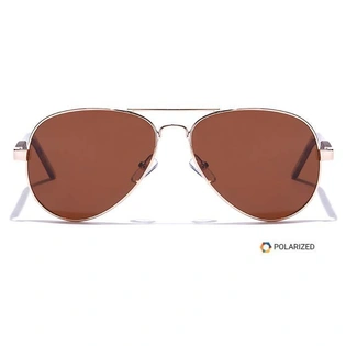 ELITE by Coolwinks S15C5586 Brown Polarized Pilot Sunglasses for Men and Women