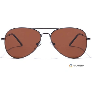 ELITE by Coolwinks S15C5614 Brown Polarized Pilot Sunglasses for Men and Women