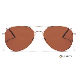 ELITE by Coolwinks S15C5628 Brown Polarized Pilot Sunglasses for Men and Women