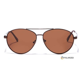 Elite by Coolwinks S15C6488 Brown Polarized Pilot Sunglasses for Men and Women