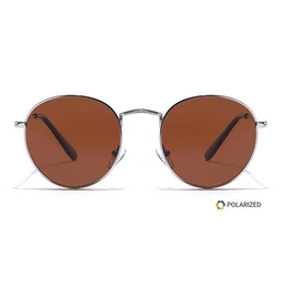 ELITE by Coolwinks S15A5441 Brown Polarized Round Sunglasses for Men and Women