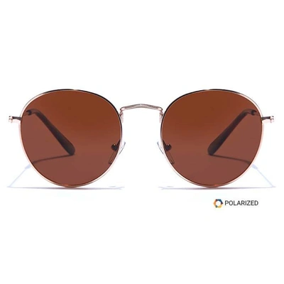 ELITE by Coolwinks S15B5441 Brown Polarized Round Sunglasses for Men and Women