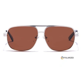 ELITE by Coolwinks S15A5399 Brown Polarized Wraparound Sunglasses for Men and Women