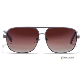 ELITE by Coolwinks S15C5406 Brown Polarized Wraparound Sunglasses for Men and Women