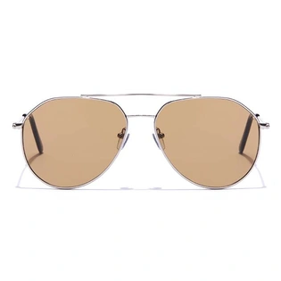 ELITE by Coolwinks S15B6519 Brown Tinted Pilot Sunglasses for Men and Women