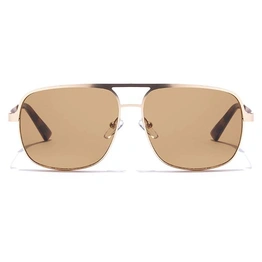 ELITE by Coolwinks S15B5288 Brown Tinted Retro Square Sunglasses for Men and Women