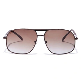 Elite by Coolwinks S15B6448 Brown Tinted Retro Square Sunglasses for Men and Women