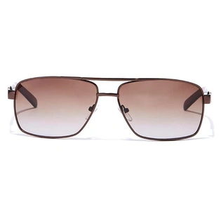 Elite by Coolwinks S15B6466 Brown Tinted Retro Square Sunglasses for Men and Women