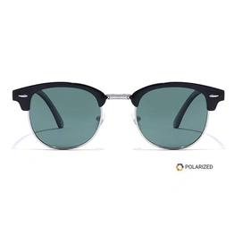 ELITE by Coolwinks S35A5428 Green Polarized Clubmaster Sunglasses for Men and Women