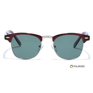 ELITE by Coolwinks S35B5601 Green Polarized Clubmaster Sunglasses for Men and Women