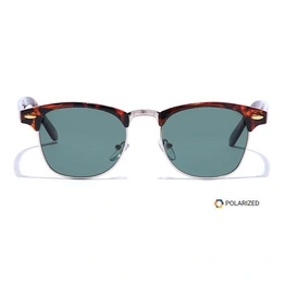 ELITE by Coolwinks S35C5601 Green Polarized Clubmaster Sunglasses for Men and Women