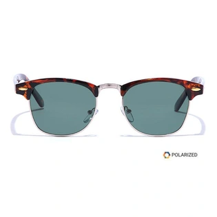 ELITE by Coolwinks S35C5601 Green Polarized Clubmaster Sunglasses for Men and Women