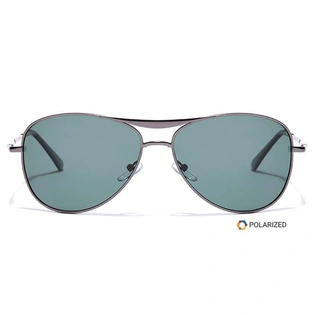 Elite by Coolwinks S35C6496 Green Polarized Pilot Sunglasses for Men and Women