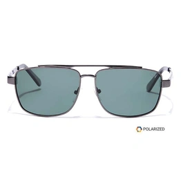 Elite by Coolwinks S35A6475 Green Polarized Retro Square Sunglasses for Men and Women