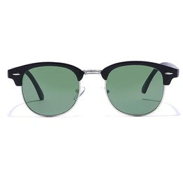 ELITE by Coolwinks S35B5307 Green Tinted Clubmaster Sunglasses for Men and Women