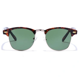 ELITE by Coolwinks S35C5385 Green Tinted Clubmaster Sunglasses for Men and Women