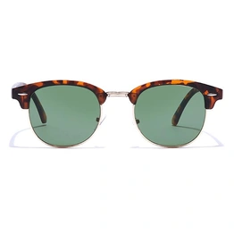 ELITE by Coolwinks S35C6417 Green Tinted Clubmaster Sunglasses for Men and Women