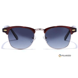 ELITE by Coolwinks S16B5606 Smoke Polarized Clubmaster Sunglasses for Men and Women