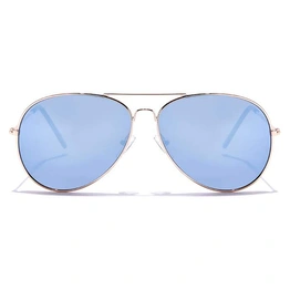 JRS by Coolwinks S20A5897 Blue Mirror Pilot Sunglasses for Men and Women