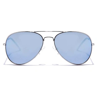 JRS by Coolwinks S20B6023 Blue Mirror Pilot Sunglasses for Men and Women