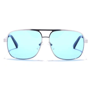 JRS by Coolwinks S59A5651 Blue Tinted Retro Square Sunglasses for Men and Women