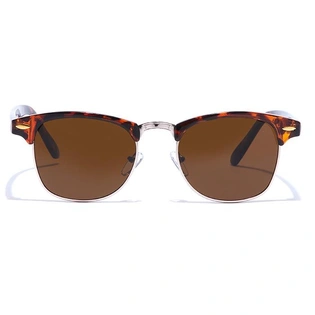 JRS by Coolwinks S15C5988 Brown Tinted Clubmaster Sunglasses for Men and Women