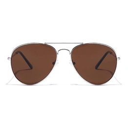 JRS by Coolwinks S15A5665 Brown Tinted Pilot Sunglasses for Men and Women