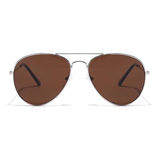 JRS by Coolwinks S15A5665 Brown Tinted Pilot Sunglasses for Men and Women