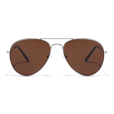 JRS by Coolwinks S15A5665 Brown Tinted Pilot Sunglasses for Men and Women