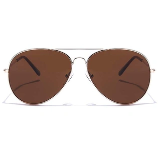 JRS by Coolwinks S15A5883 Brown Tinted Pilot Sunglasses for Men and Women