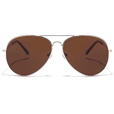 JRS by Coolwinks S15A5883 Brown Tinted Pilot Sunglasses for Men and Women