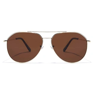 JRS by Coolwinks S15A5946 Brown Tinted Pilot Sunglasses for Men and Women