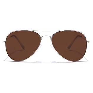 JRS by Coolwinks S15A6009 Brown Tinted Pilot Sunglasses for Men and Women