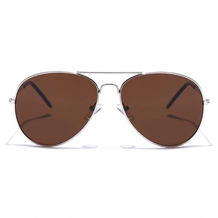 JRS by Coolwinks S15B5883 Brown Tinted Pilot Sunglasses for Men and Women