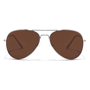 JRS by Coolwinks S15B6009 Brown Tinted Pilot Sunglasses for Men and Women