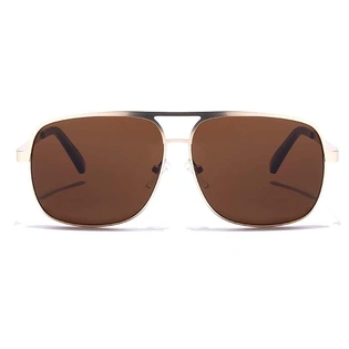 JRS by Coolwinks S15B5644 Brown Tinted Retro Square Sunglasses for Men and Women