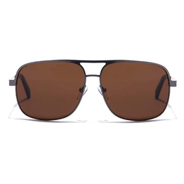 JRS by Coolwinks S15C5644 Brown Tinted Retro Square Sunglasses for Men and Women