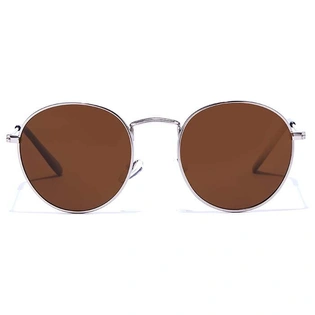 JRS by Coolwinks S15A5742 Brown Tinted Round Sunglasses for Men and Women