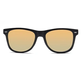 JRS by Coolwinks S15A5799 Gold Flash Retro Square Sunglasses for Men and Women