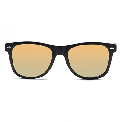 JRS by Coolwinks S15A5799 Gold Flash Retro Square Sunglasses for Men and Women