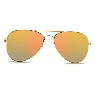 JRS by Coolwinks S25A6303 Gold Mirror Pilot Sunglasses for Men and Women