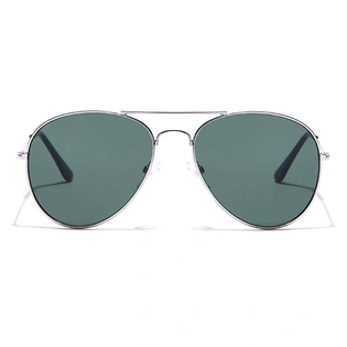 JRS by Coolwinks S35A5667 Green Tinted Pilot Sunglasses for Men and Women