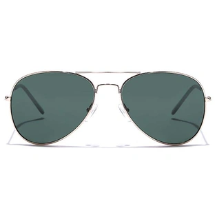 JRS by Coolwinks S35A6011 Green Tinted Pilot Sunglasses for Men and Women