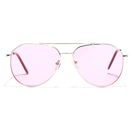 JRS by Coolwinks S17A5955 Pink Tinted Pilot Sunglasses for Men and Women